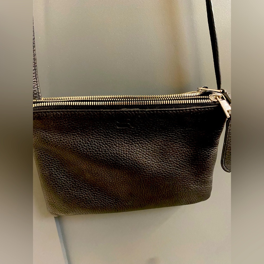 Black leather crossbody bag from banana republic